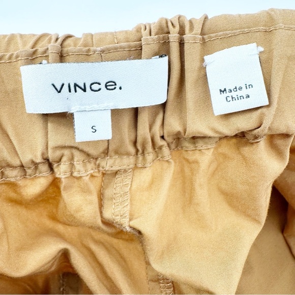 Vince Box Pleat Drawstring Shorts in Gold Ochre - Picture 8 of 8